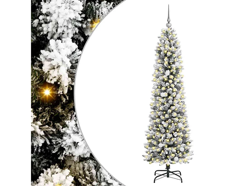Sapin de Noël artificiel Blanc 210 cm PVC, métal et plastique