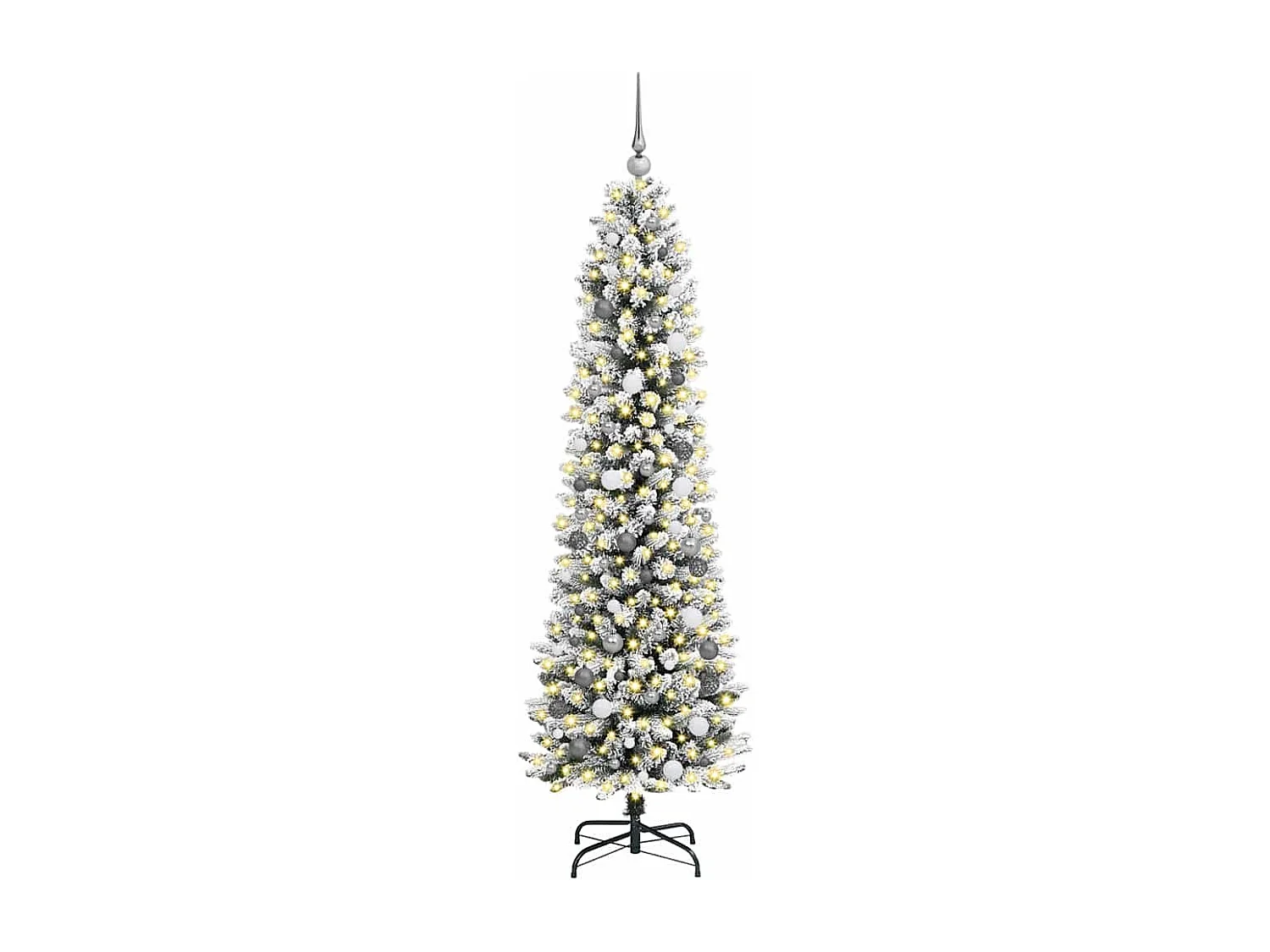 Sapin de Noël artificiel Blanc 210 cm PVC, métal et plastique