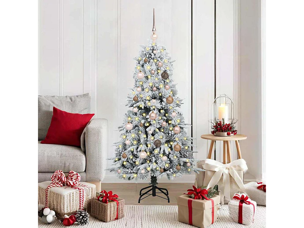 Albero di Natale artificiale con rami incernierati verde 150 cm