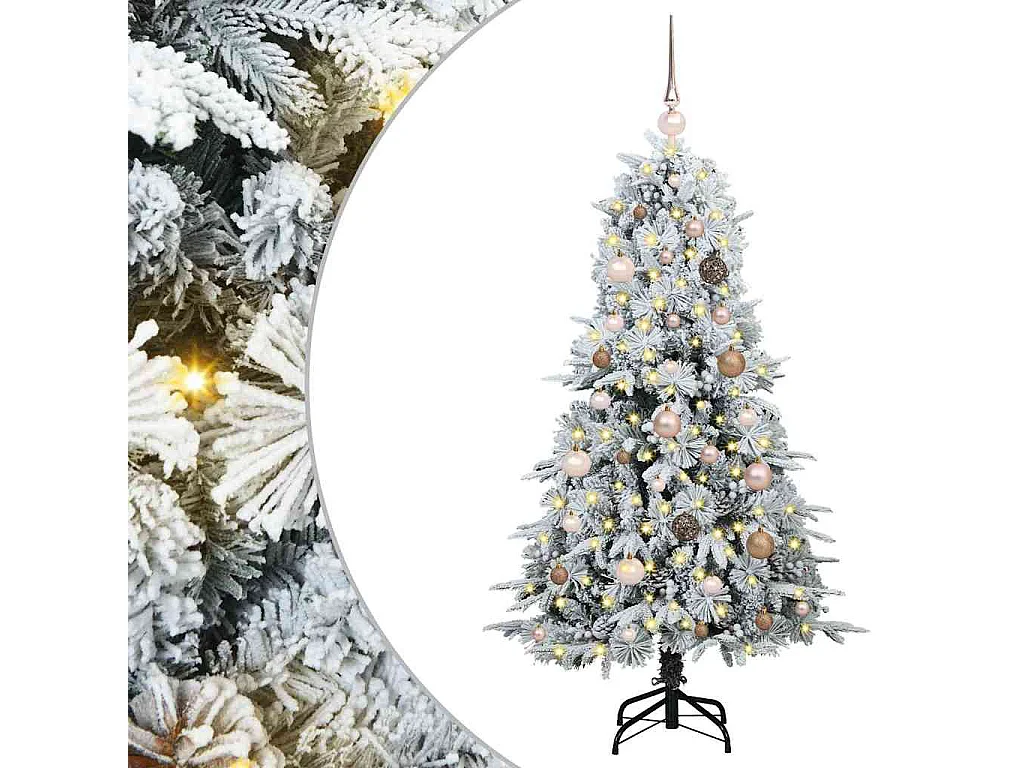 Albero di Natale artificiale con rami incernierati verde 150 cm