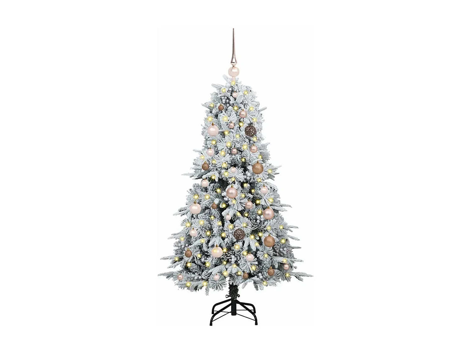 Albero di Natale artificiale con rami incernierati verde 150 cm