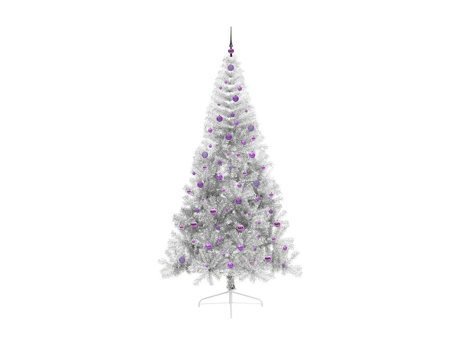 Beleuchteter künstlicher Weihnachtsbaum Silber 240cm PET
