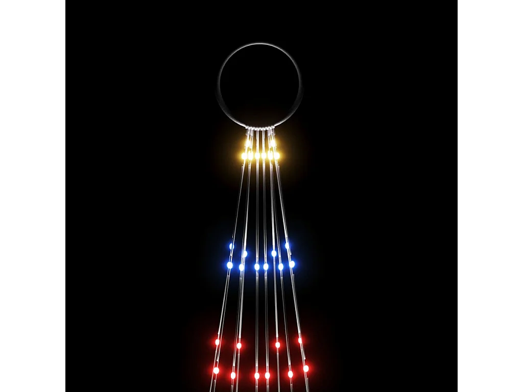 Sapin de Noël sur mât de drapeau 310 LED Colorées 300 cm