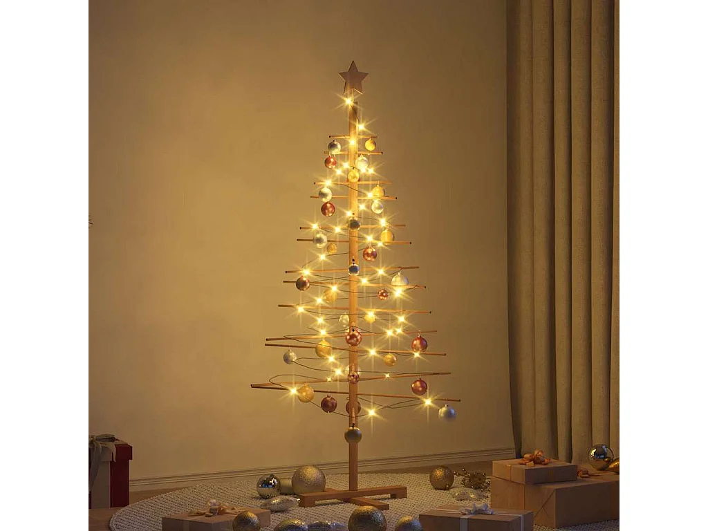 Arbre de Noël en bois avec support Marron 150 cm Bambou