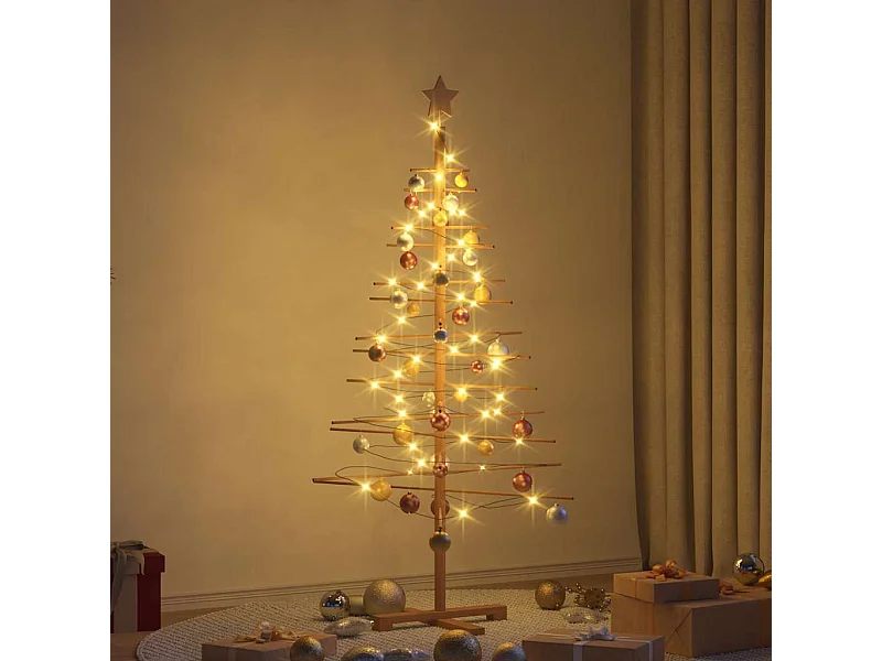 Houten kerstboom met standaard Bruin 150 cm Bamboe