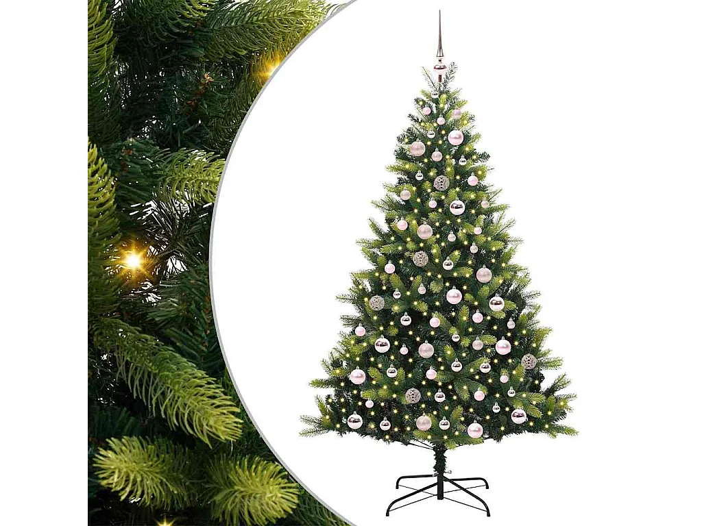 Flexibler künstlicher Weihnachtsbaum aus Silikon, 300 LEDs, 180 cm