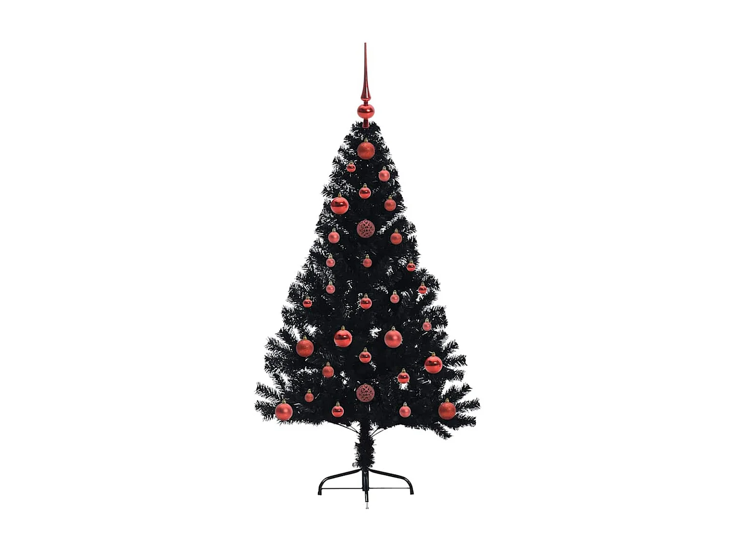 Sapin de Noël artificiel pré-éclairé Noir 120 cm PVC