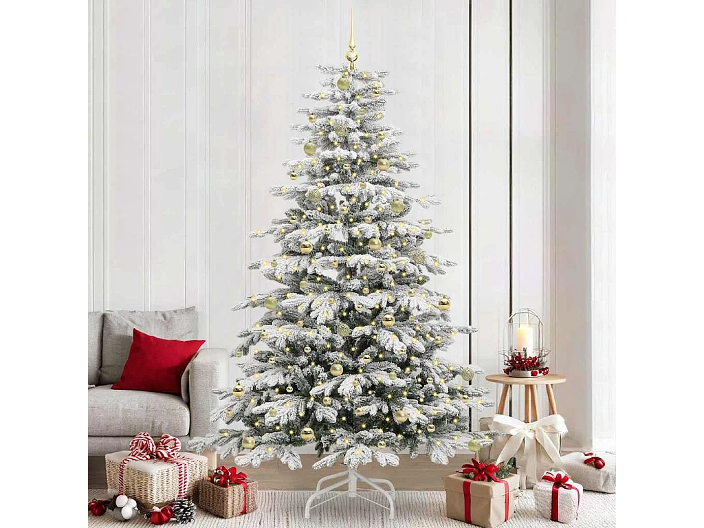 Albero di Natale artificiale con rami incernierati bianco 240 cm