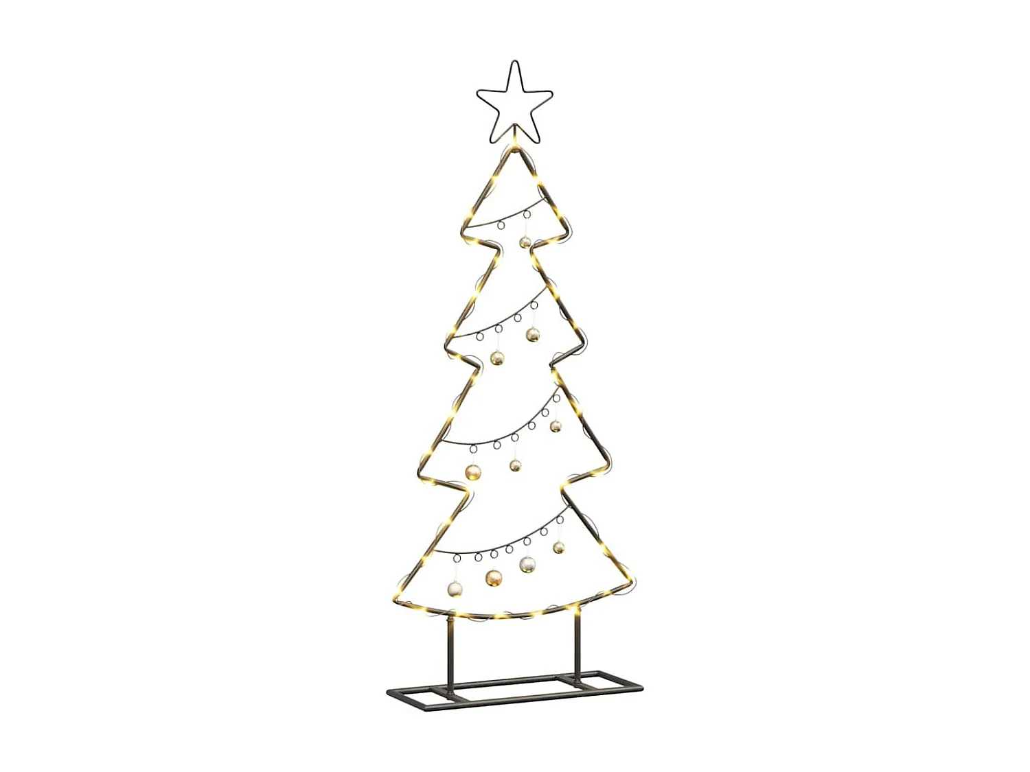 Albero di Natale in metallo con supporto Nero 90 cm Acciaio