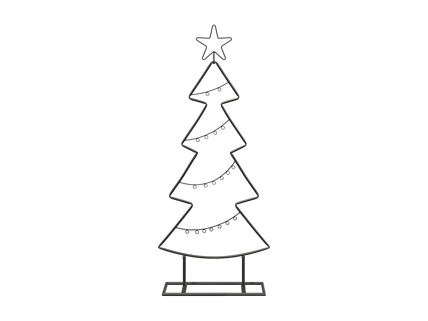 Albero di Natale in metallo con supporto Nero 90 cm Acciaio