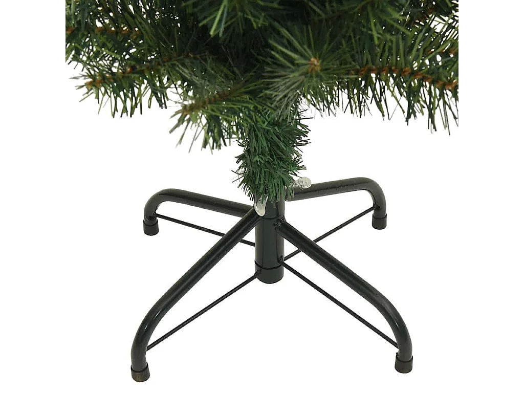 Albero di Natale artificiale sottile con supporto verde 210 cm PVC