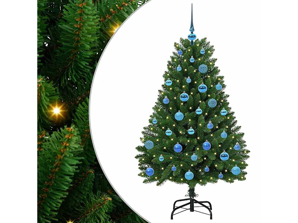 Kunstkerstboom met 150 LED's Groen 150 cm PVC en metaal