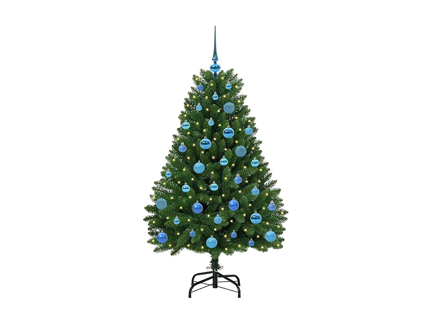 Kunstkerstboom met 150 LED's Groen 150 cm PVC en metaal