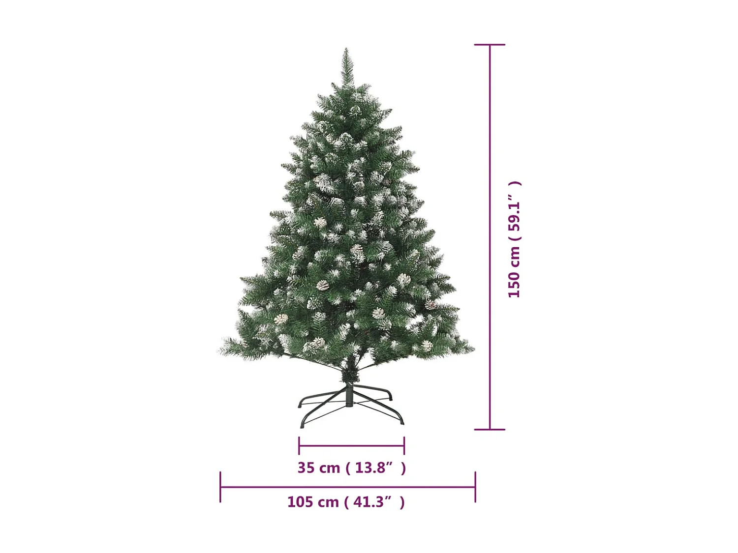 Künstlicher Weihnachtsbaum mit Ständer 150 cm PVC