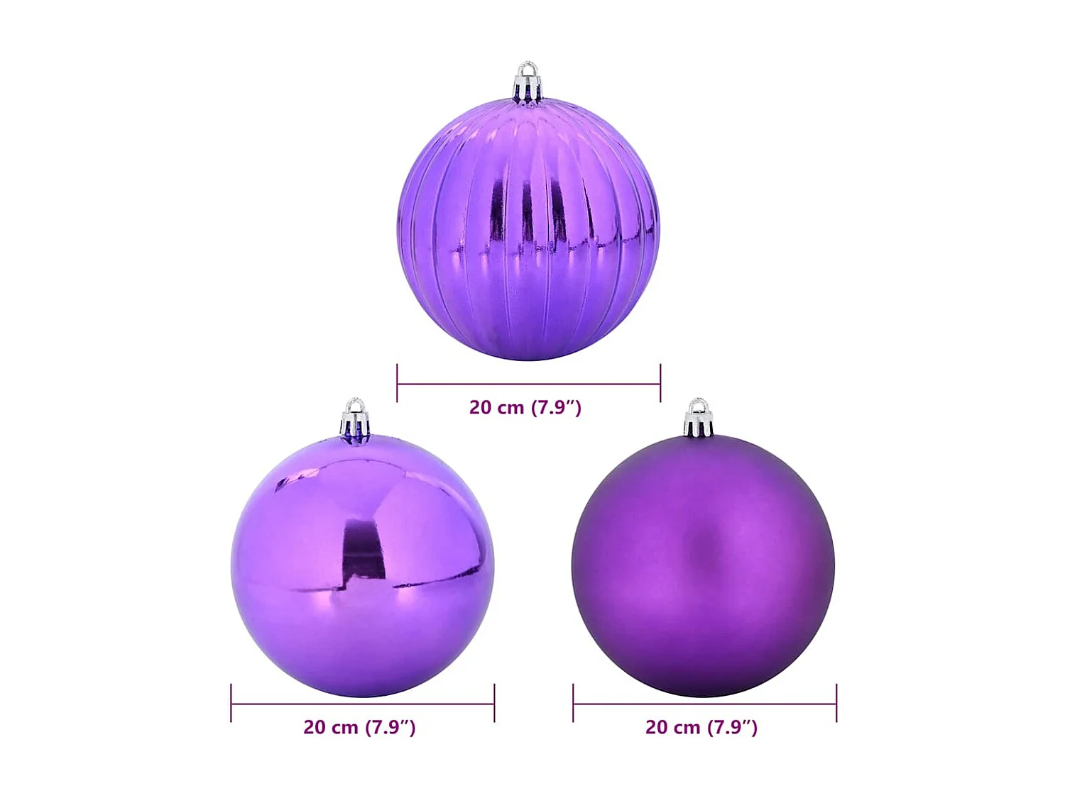 Set van 4 kerstballen lila