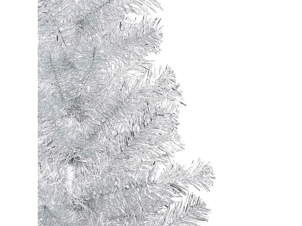 Arbre de Noël artificiel pré-éclairé/boules argenté 150 cm PET