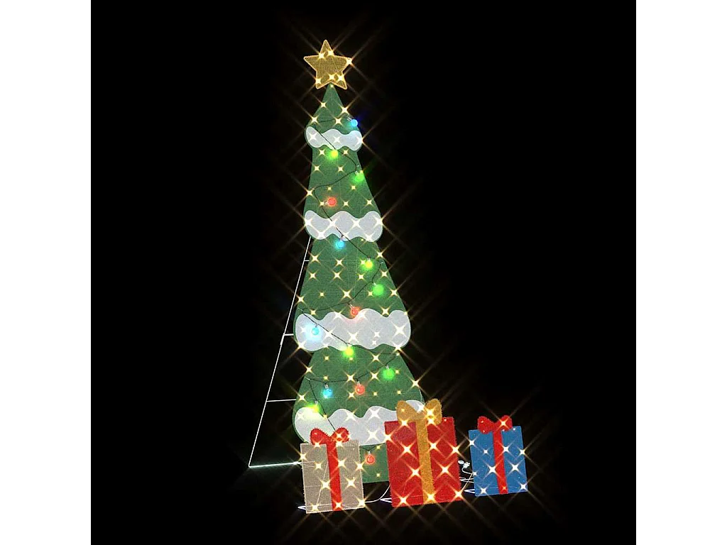 Sapin de Noël lumineux avec 3 boîtes-cadeaux 2D blanc chaud