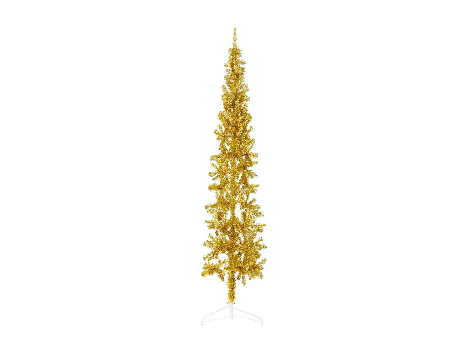 Albero di Natale artificiale mezzo sottile con supporto oro 240 cm