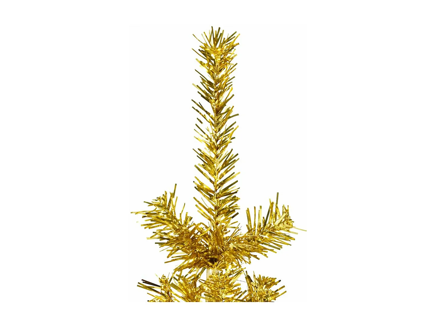 Albero di Natale artificiale mezzo sottile con supporto oro 240 cm