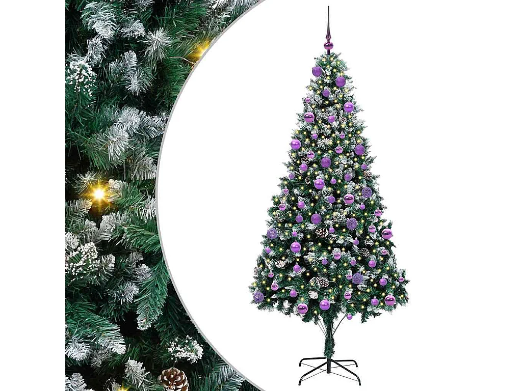 Künstlicher Weihnachtsbaum Grün 210 cm PVC, Stahl und Kunststoff