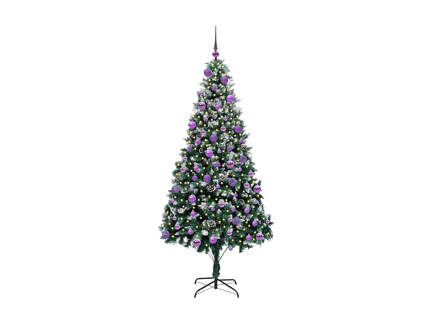 Künstlicher Weihnachtsbaum Grün 210 cm PVC, Stahl und Kunststoff