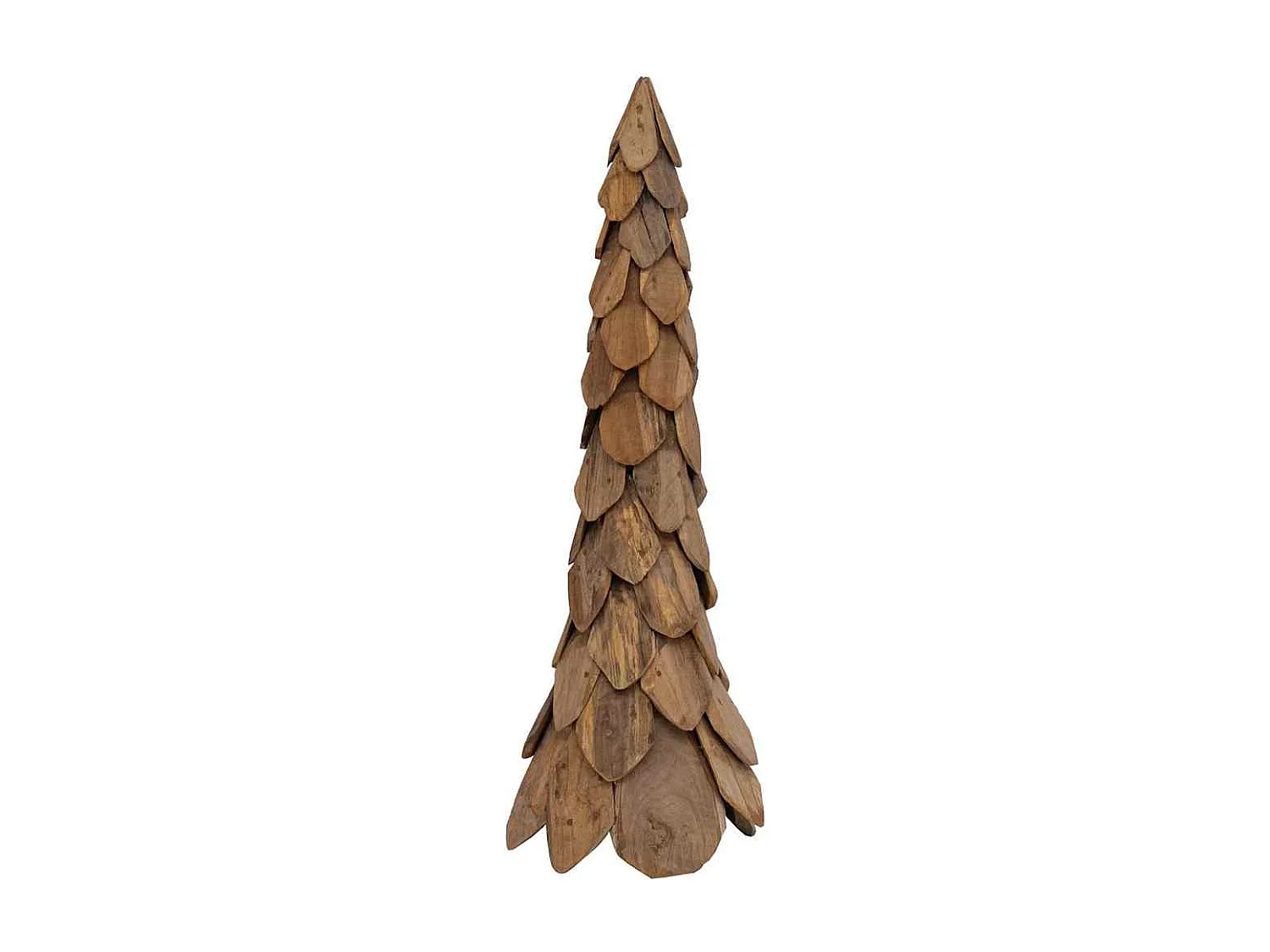 Sapin de Noël avec support Marron 110 cm Bois de teck solide