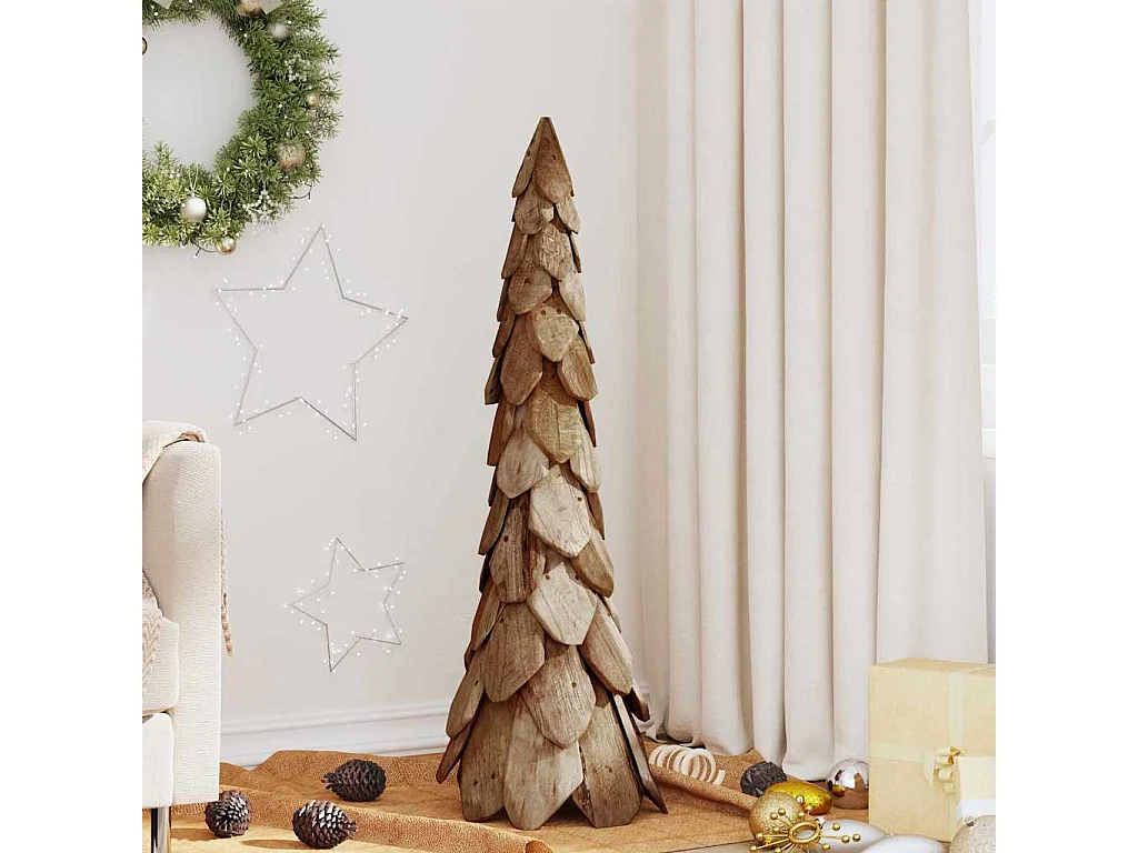 Kerstboom met standaard Bruin 110 cm Massief teakhout