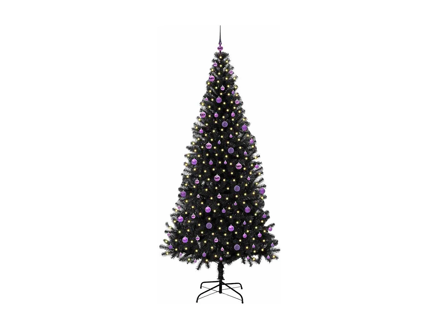 Albero di Natale con 300 LED con supporto Nero 240 cm PVC