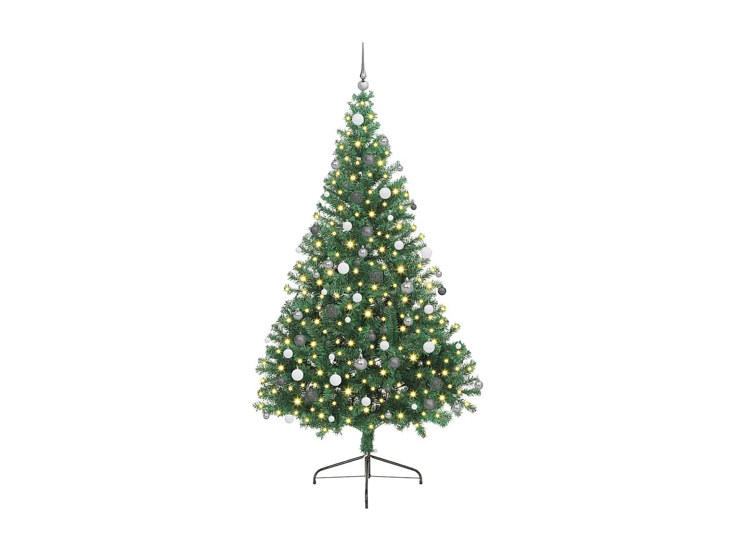 Albero di Natale artificiale preilluminato verde 240 cm in PVC