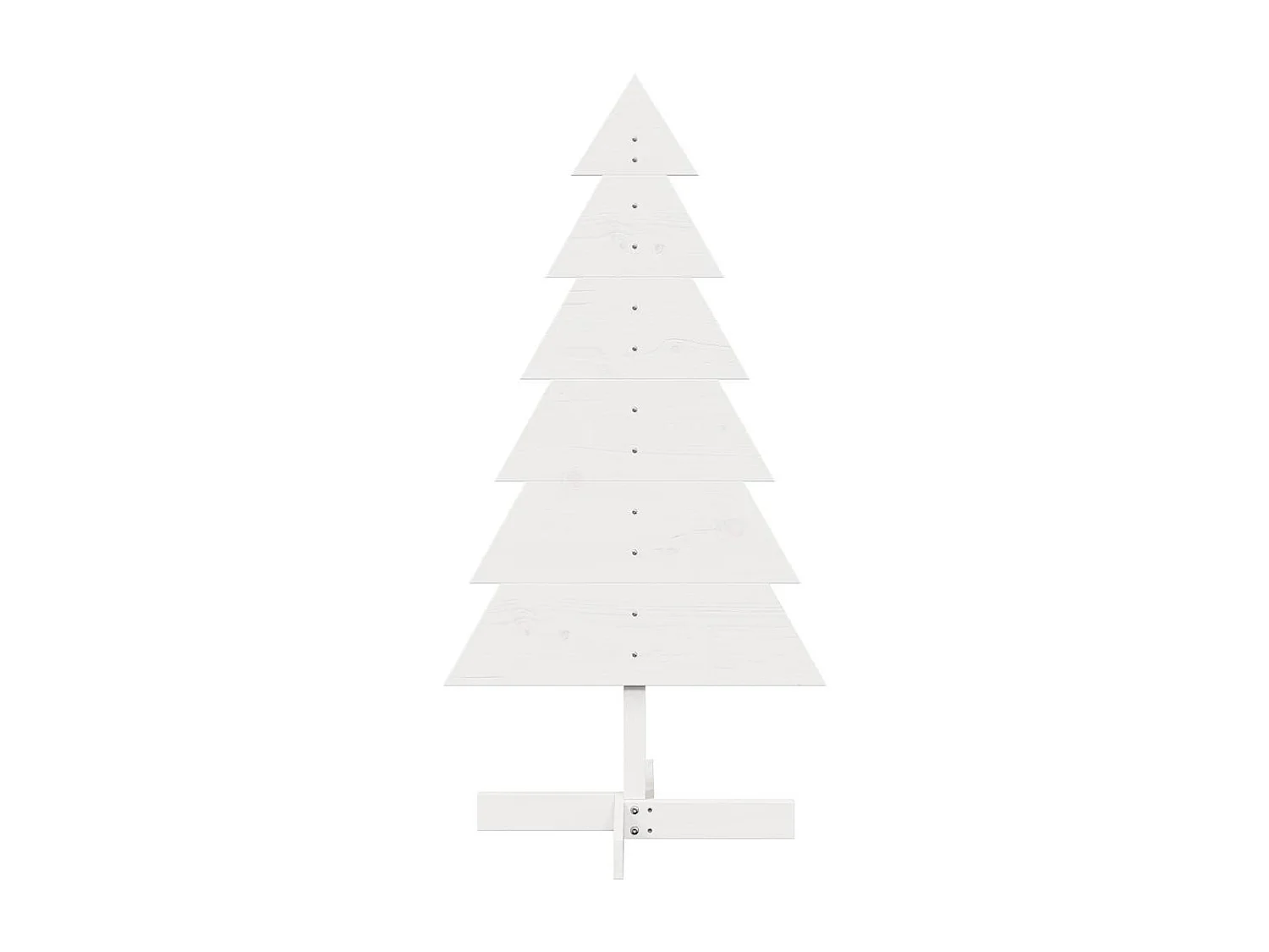 Albero di Natale in legno per decorazione bianco 120 cm pino massiccio