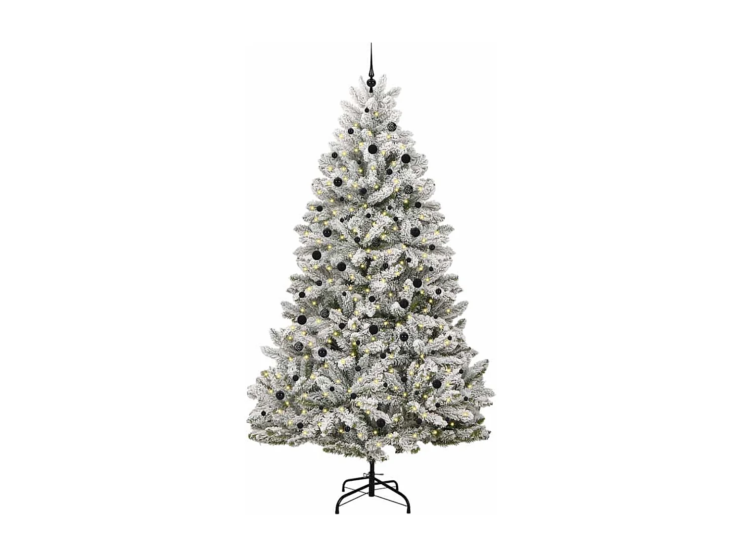 Sapin de Noël artificiel Vert et blanc 300 cm PVC et métal