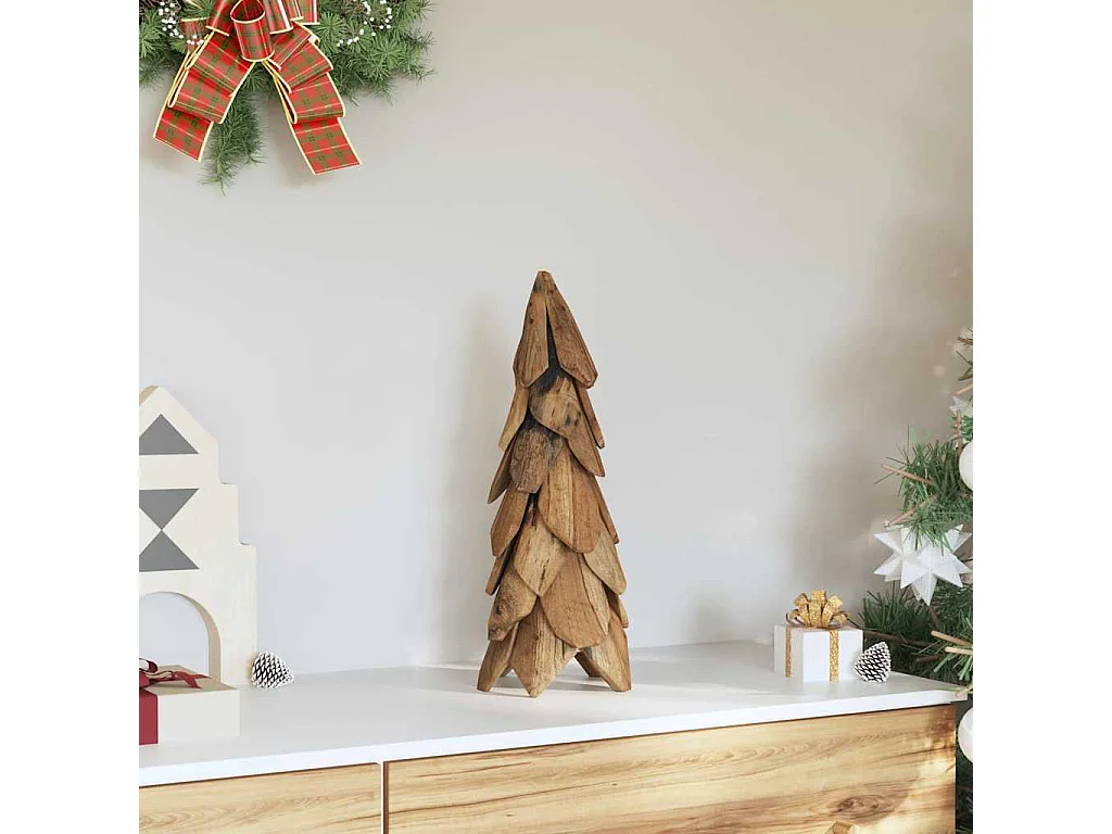 Kerstboom met standaard Bruin 50 cm Massief teakhout