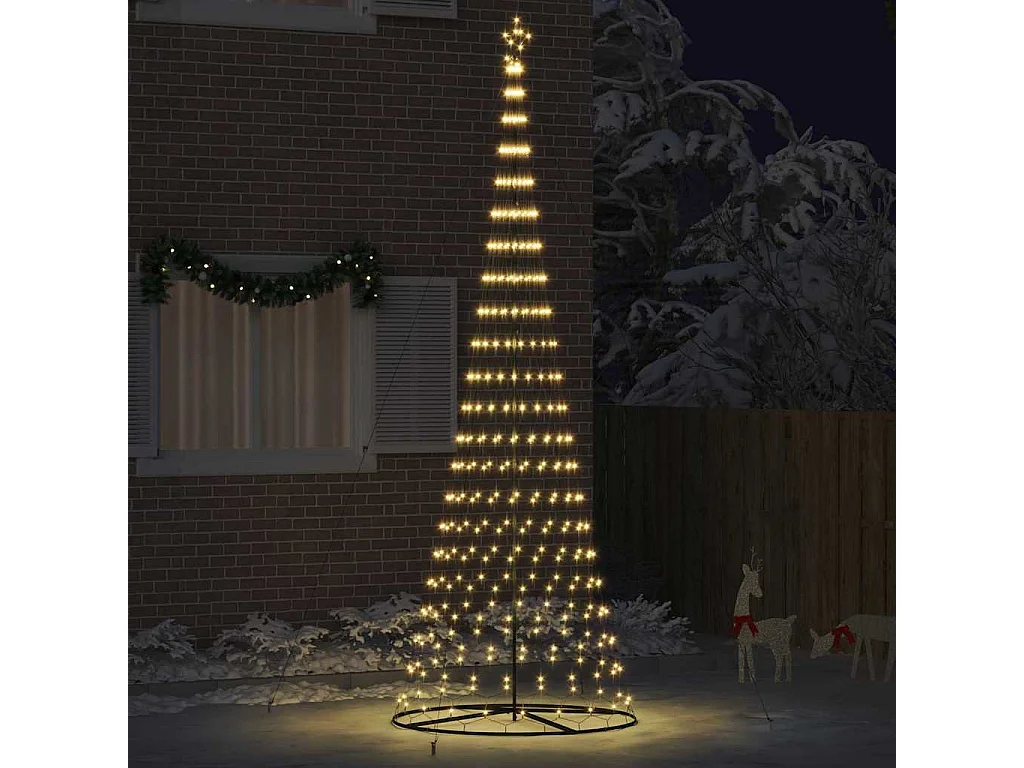 Albero di Natale a LED bianco caldo 138,5 x 138,5 x 399 cm in metallo