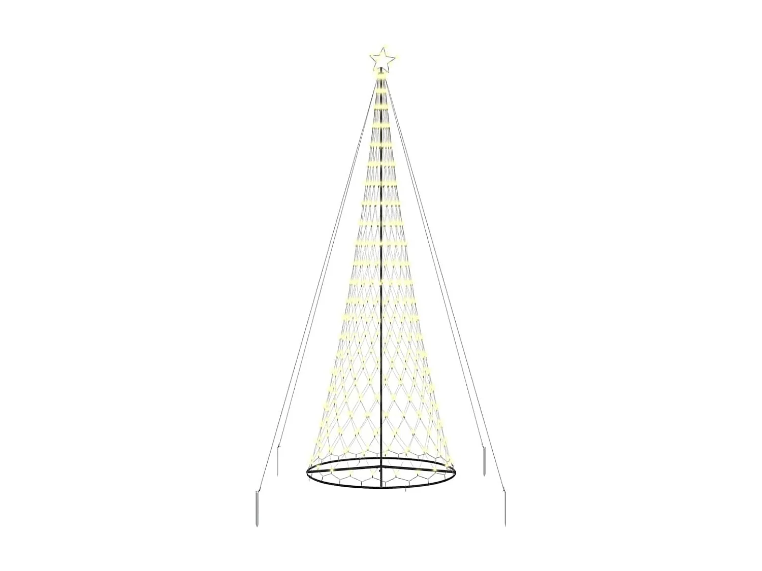 Albero di Natale a LED bianco caldo 138,5 x 138,5 x 399 cm in metallo