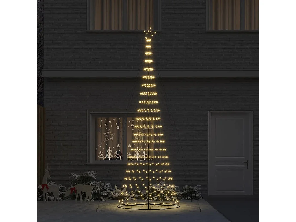 Albero di Natale a LED bianco caldo 138,5 x 138,5 x 399 cm in metallo