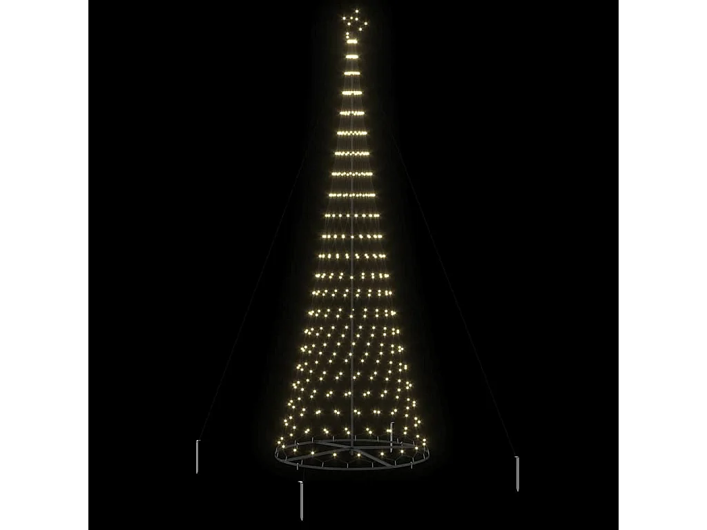 Albero di Natale a LED bianco caldo 138,5 x 138,5 x 399 cm in metallo