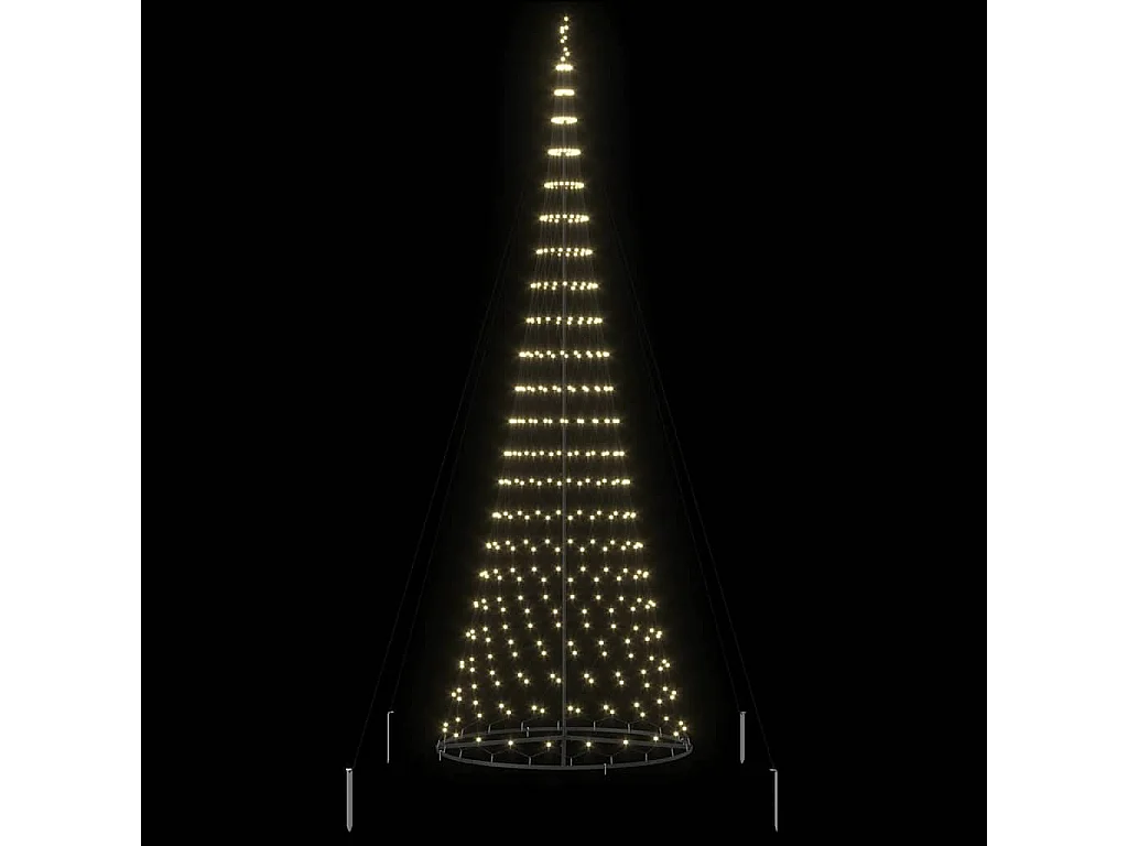 Albero di Natale a LED bianco caldo 138,5 x 138,5 x 399 cm in metallo