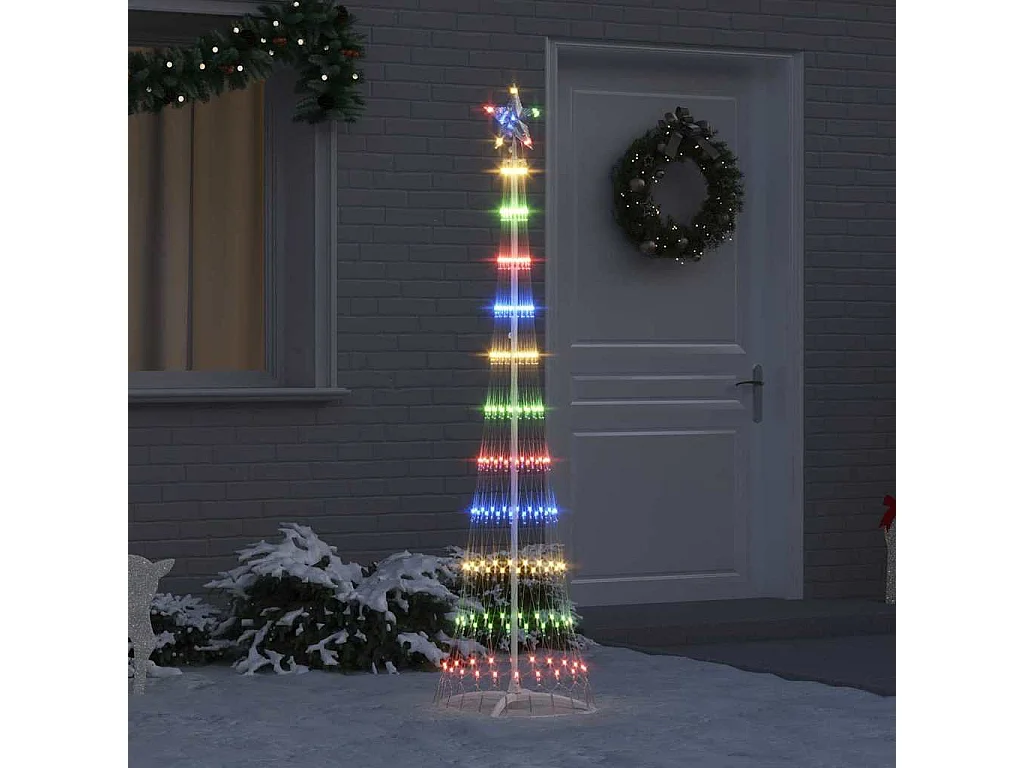 Multicolor LED Kerstboom 51 x 51 x 190 cm Metaal