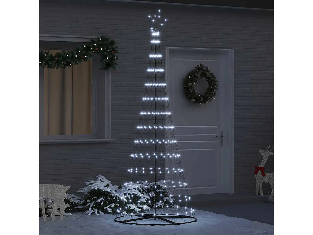 LED Weihnachtsbaum Kaltweiß 100 x 100 x 250 cm Metall