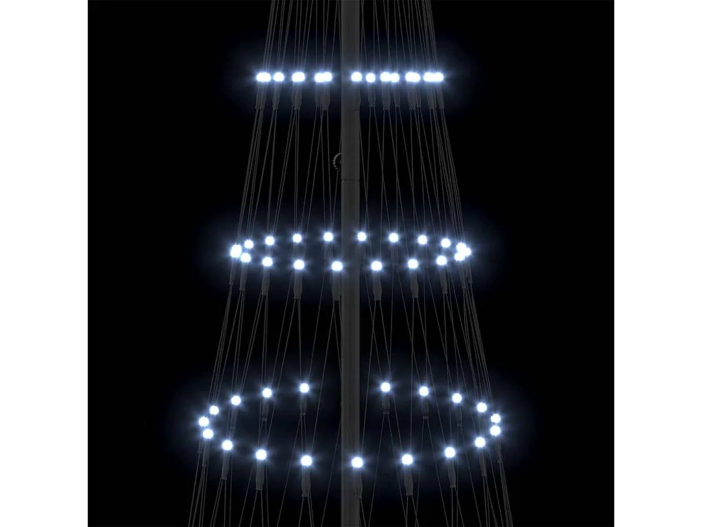 Albero di Natale a LED Bianco freddo 100 x 100 x 250 cm Metallo