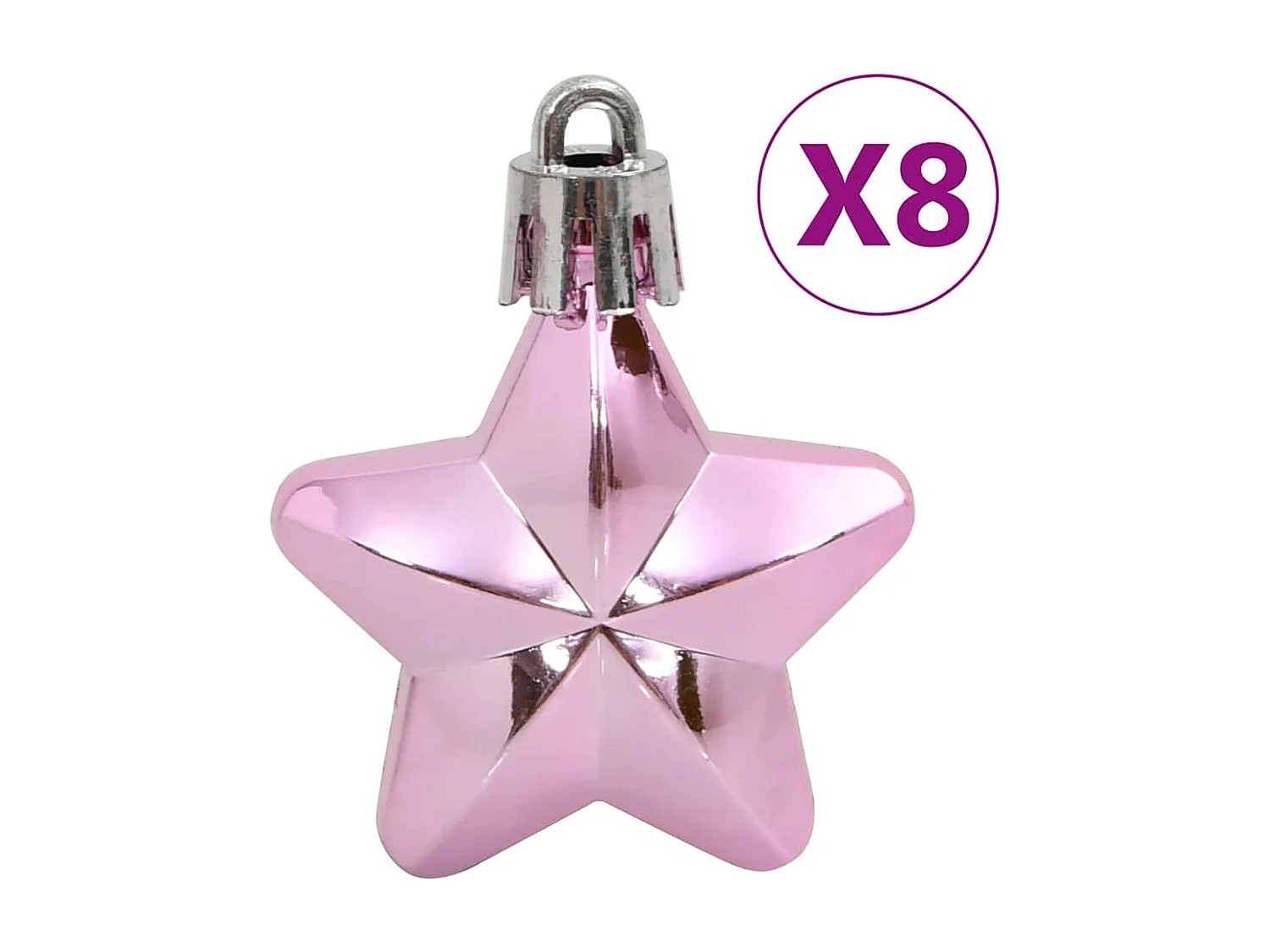 Ensemble de boules de Noël 111 pièces rose polystyrène