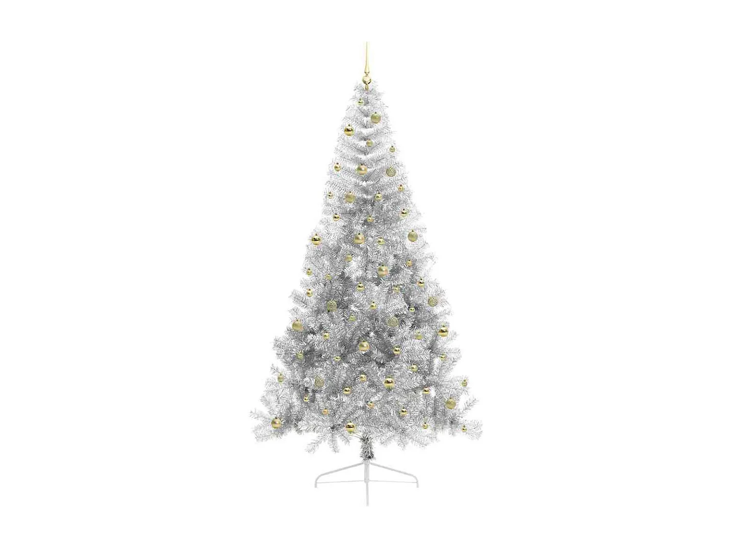 Sapin de Noël artificiel pré-éclairé Argent 240 cm PET