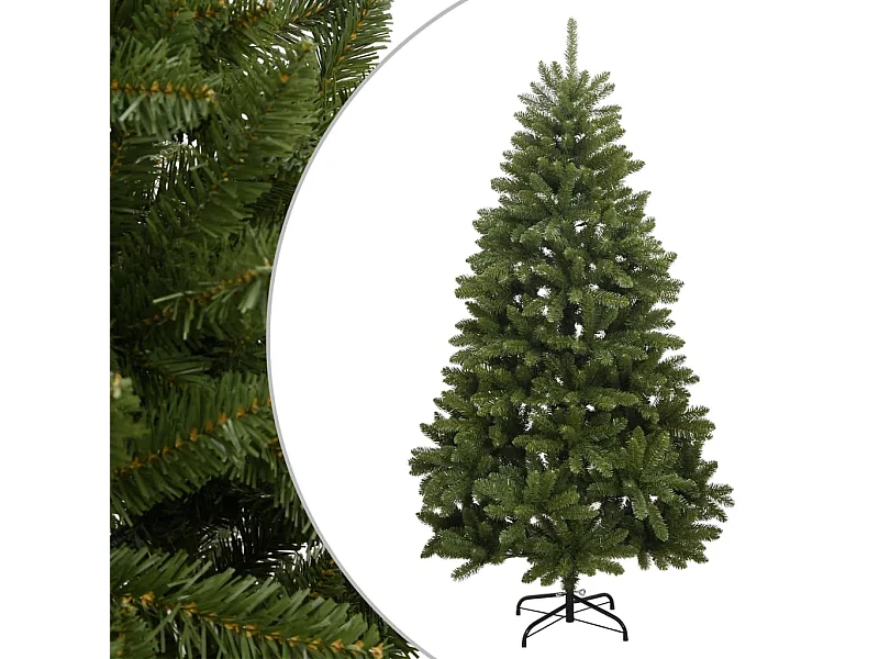 Sapin de Noël artificiel à charnières avec support vert 270 cm
