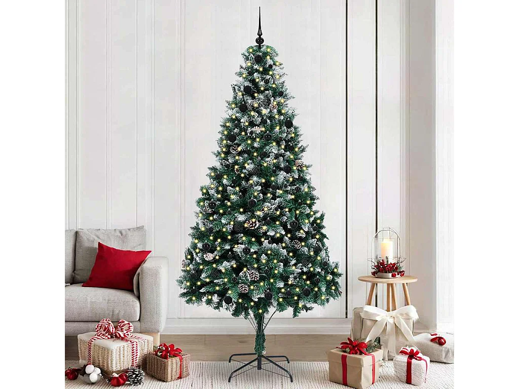 Albero di Natale artificiale verde 240 cm PVC, acciaio e plastica