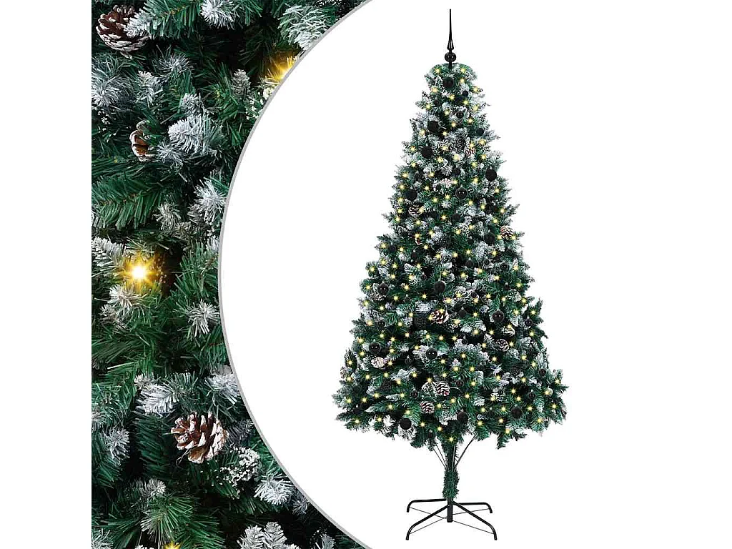 Albero di Natale artificiale verde 240 cm PVC, acciaio e plastica