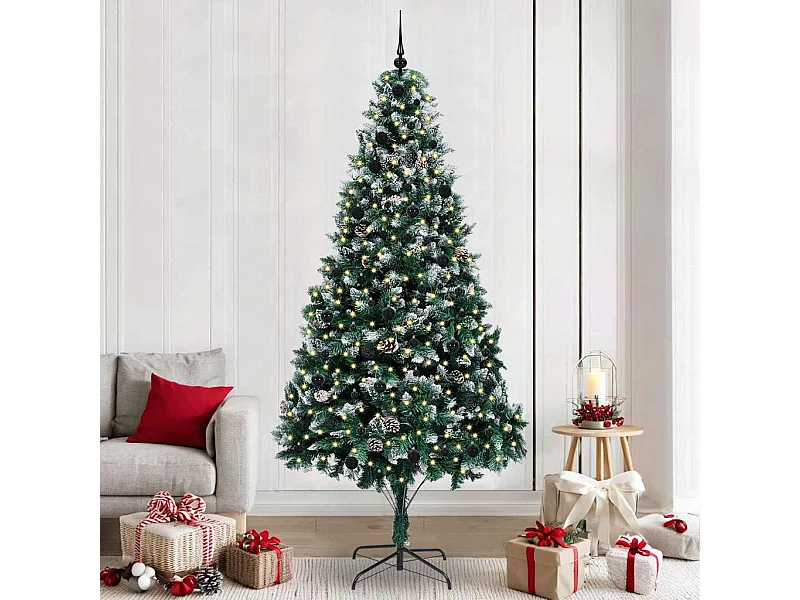 Albero di Natale artificiale verde 240 cm PVC, acciaio e plastica