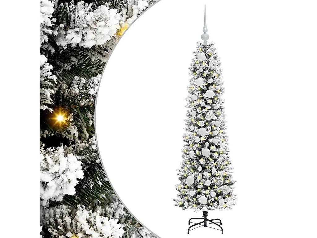Kunstkerstboom met 150 LED's Groen en wit 120 cm