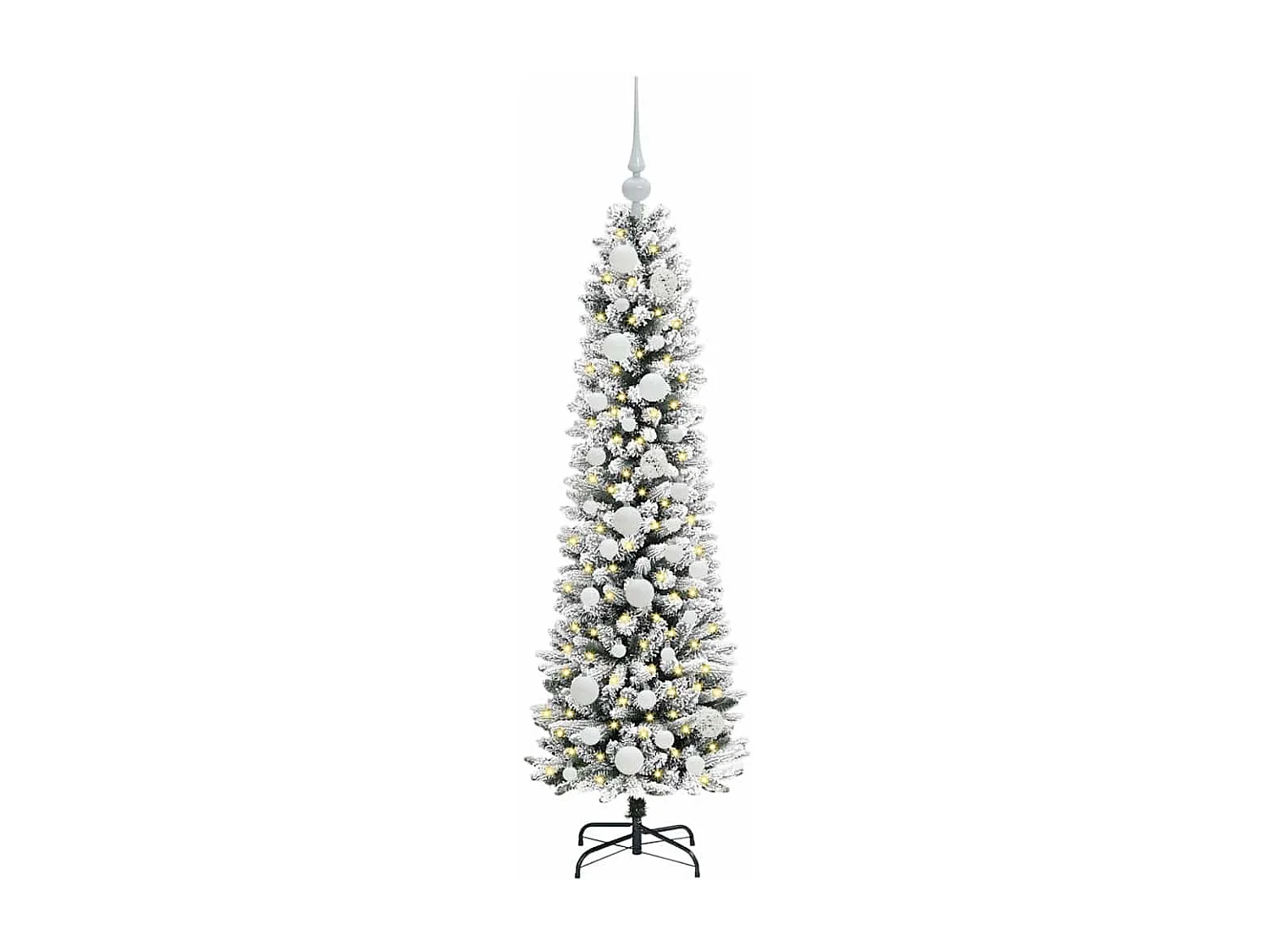 Kunstkerstboom met 150 LED's Groen en wit 120 cm