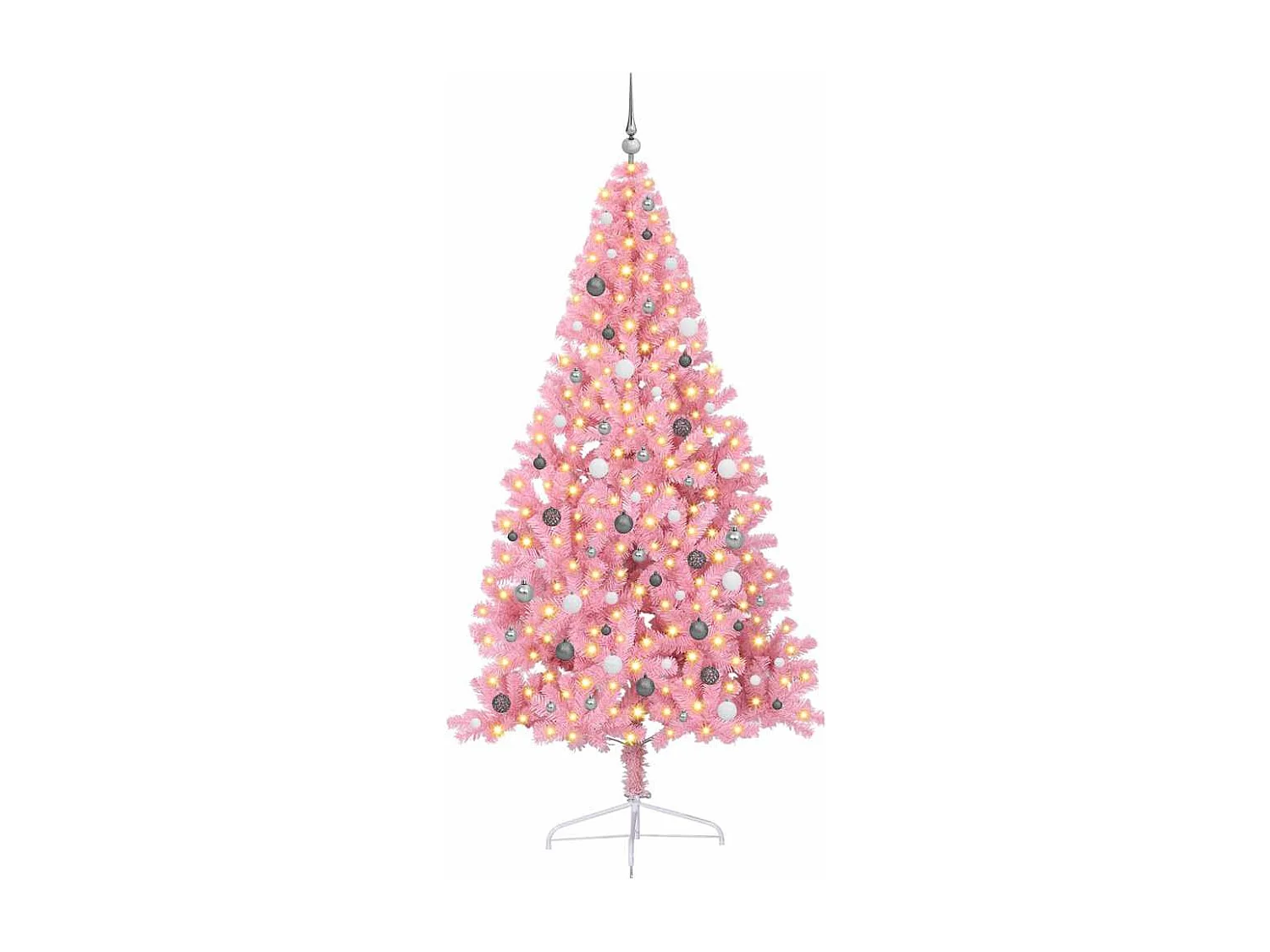 Sapin de Noël artificiel pré-éclairé Rose 240 cm PVC