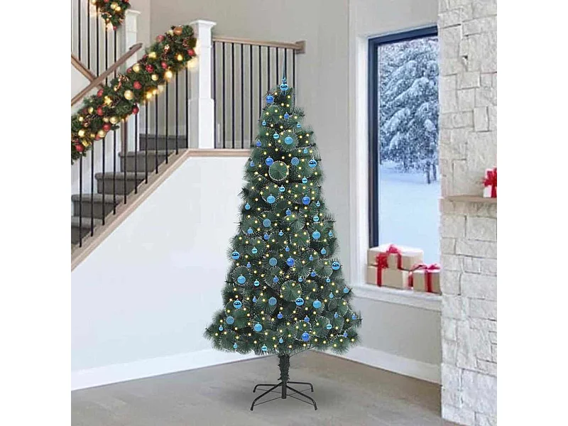 Arbre de Noël artificiel pré-éclairé avec ensemble de boules